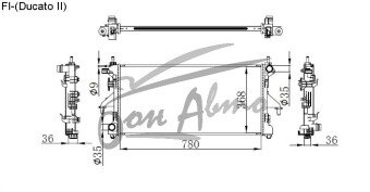 Радиатор CITROEN JUMPER 2006-2014 () (2.2TD, 3.0), 
Бренд: TONGSHI PL36MT