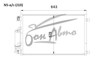 Радиатор кондиционера NISSAN DUALIS 2006-2014 (J10) 
Бренд: TONGSHI AL16
