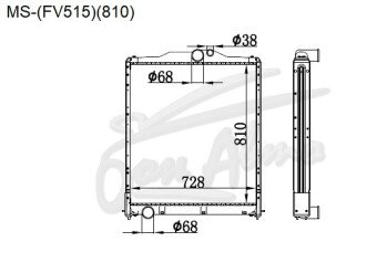 Радиатор MITSUBISHI FUSO SUPER GREAT 1996- (FV515)(810) (6M,6D,8M,8D) 
Бренд: TONGSHI PL56MT