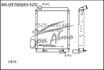 Радиатор MITSUBISHI CANTER 2002- (FE700)(R3-525) (4M,4D) 
Бренд: TONGSHI AL42MT