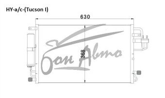 Радиатор кондиционера HYUNDAI SPORTAGE 2004-2010 (JM) 
Бренд: TONGSHI AL16