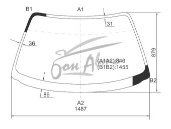 Стекло лобовое MITSUBISHI EMERAUDE 1992-1998 (E5#A) 
Бренд: BSG с зеленой полосой