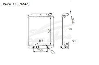Радиатор TOYOTA TOYOACE 2000- (U200)(545-б/г) (J07,J08) 
Бренд: TONGSHI PL48AT