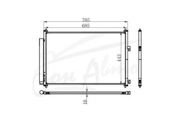 Радиатор кондиционера TOYOTA VELLFIRE 2008-2015 (ANH20) 
Бренд: TONGSHI AL16
