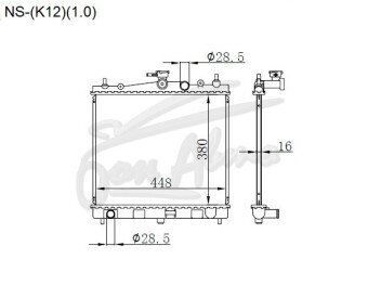 Радиатор NISSAN MARCH 2002-2010 (K12) (CR10) 
Бренд: TONGSHI PL16AT