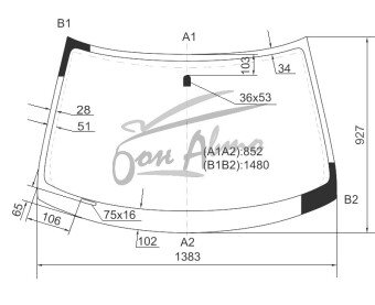 Стекло лобовое MITSUBISHI AIRTREK 2001-2008 (CU2W) 
Бренд: BENSON с синей полосой