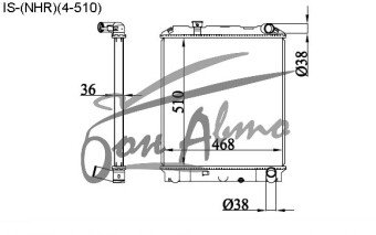 Радиатор ISUZU ELF 1993-2006 (NKR,NPS,NPR,NHR)(4-510) (4HG,4HF,4HL,4JG) 
Бренд: TONGSHI PL36MT