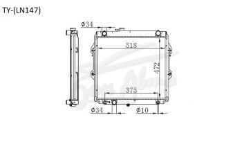 Радиатор TOYOTA HILUX 1997-2004 (LN147) (3L,5L) 
Бренд: TONGSHI PL26AT