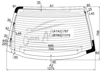 Стекло заднее с обогревом TOYOTA SPRINTER 1995-2000 (AE110) антенна, 
Бренд: BSG