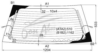 Стекло заднее с обогревом TOYOTA RAUM 1997-2003 (EXZ10) 
Бренд: BENSON Тонированное