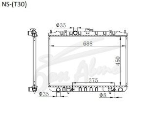 Радиатор NISSAN X-TRAIL 2000-2007 (T30) (QR20) 
Бренд: TONGSHI PL16AT