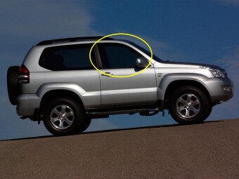 Стекло боковое TOYOTA LAND CRUISER PRADO 2002-2009 (J120-3d) FD/RH 
Бренд: BSG Тонированное