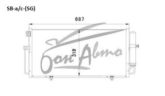 Радиатор кондиционера SUBARU FORESTER 2002-2008 (SG) 
Бренд: TONGSHI AL16
