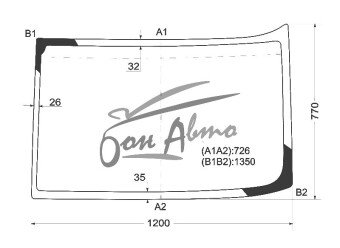 Стекло лобовое FREIGHTLINER ARGOSSY 1998- (R-б/кап-1190*775*1415) 
Бренд: BENSON с зеленой полосой