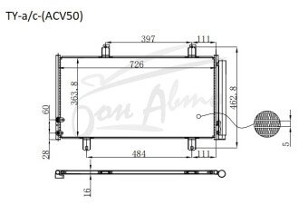Радиатор кондиционера LEXUS ES 2012-2018 (GSV60) 
Бренд: TONGSHI AL16