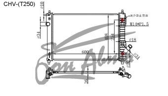Радиатор CHEVROLET AVEO 2002-2011 (T250)(3d h/b) (F16) 
Бренд: TONGSHI PL16AT