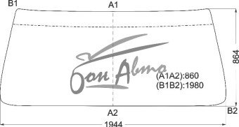 Стекло лобовое HINO RANGER 1989-2002 (Y630) 1952*872*1992 
Бренд: BENSON с синей полосой