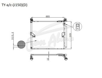 Радиатор кондиционера TOYOTA LAND CRUISER PRADO 2009-2023 (TRJ150)(dies-2.8) 
Бренд: TONGSHI AL16