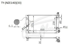 Радиатор TOYOTA WISH 2009-2017 (ZGE20)(625) (1NZ,2ZR) 
Бренд: TONGSHI PL16MT