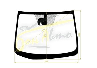 Стекло лобовое NISSAN NOTE 2012-2020 (E12-RHD) место под 1 камеру 
Бренд: BENSON с синей полосой