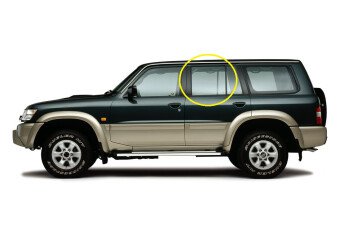 Стекло боковое NISSAN SAFARI 1997-2007 (Y61) 5d RD/LH 
Бренд: BSG Тонированное