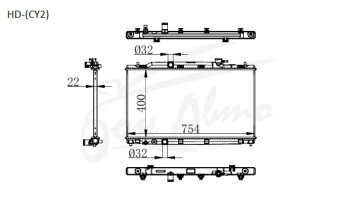 Радиатор HONDA ACCORD 2023- (CY)(гибрид) (LFD) 
Бренд: TONGSHI PL22MT