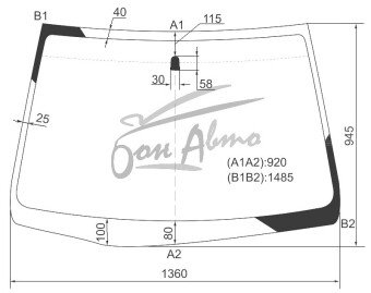 Стекло лобовое MITSUBISHI DION 2000-2005 (CR-RHD) 
Бренд: BENSON с синей полосой