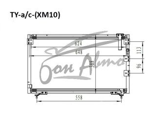 Радиатор кондиционера TOYOTA GAIA 1998-2004 (SXM15) 
Бренд: TONGSHI AL16