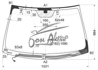 Стекло лобовое HYUNDAI SONATA 2004-2010 (NF) обогрев щеток, 
Бренд: BENSON с синей полосой