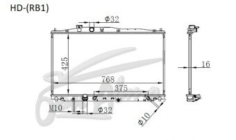 Радиатор HONDA ODYSSEY 2003-2008 (RB1-2) (K24A) 
Бренд: TONGSHI PL16AT
