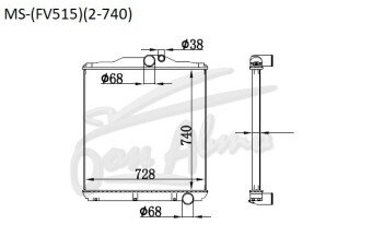 Радиатор MITSUBISHI FUSO SUPER GREAT 1996- (FV515)(2-740) (6M,6D,8M,8D) 
Бренд: TONGSHI PL56MT