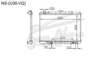 Радиатор NISSAN BASSARA 1999-2003 (U30) (VQ30) 
Бренд: TONGSHI AL26AT