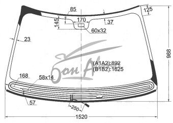 Стекло лобовое MERCEDES S-CLASS 2005-2013 (W221-LHD) обогрев щеток, место под датчик дождя, 
Бренд: BSG