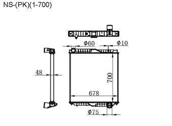 Радиатор NISSAN DIESEL 1993- (CW52,CD53,CG53,CK52,CK53)(PK520(1-700) (RF8,RG8) 
Бренд: TONGSHI PL48MT