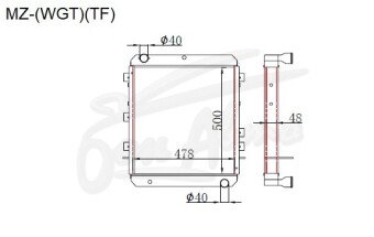 Радиатор MAZDA TITAN 1989-2000 (WGT) (TF) 
Бренд: TONGSHI AL48MT