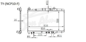 Радиатор TOYOTA SUCCEED 2002- (NCP50)(F) (1-2NZ) 
Бренд: TONGSHI PL16AT