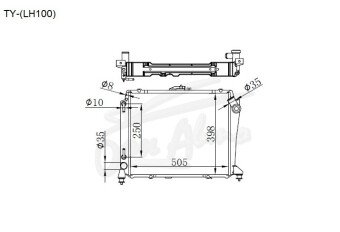 Радиатор TOYOTA REGIUSACE 1989-2004 (LH100) (2-5L) 
Бренд: TONGSHI PL26AT
