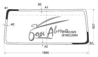 Стекло лобовое IVECO EUROCARGO 2003- (1990*827) 
Бренд: КМК