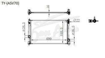 Радиатор TOYOTA VENZA 2020- (XU80) (A25A-FXS) 
Бренд: TONGSHI PL16MT