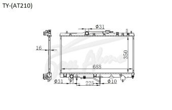 Радиатор TOYOTA CARINA 1996-2001 (AT210) (4-7A) 
Бренд: TONGSHI PL16AT