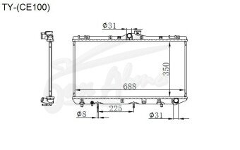 Радиатор TOYOTA COROLLA 1991-2000 (CE100)(wag) (2C,3C) 
Бренд: TONGSHI PL26AT