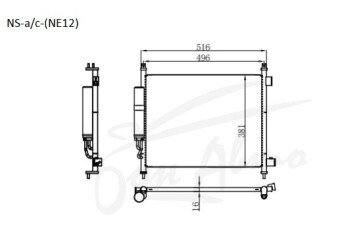 Радиатор кондиционера NISSAN NOTE 2012-2020 (NE12) 
Бренд: TONGSHI AL16