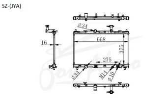 Радиатор SUZUKI ESCUDO 2015- (YD21S) (M16A) 
Бренд: TONGSHI PL16AT