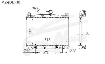 Радиатор MAZDA 2 2007-2014 (DE)(II) (ZJ,ZY) 
Бренд: TONGSHI PL16AT