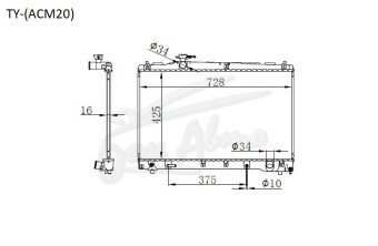 Радиатор TOYOTA VOXY 2001-2007 (AZR60) (1AZ) 
Бренд: TONGSHI PL16AT