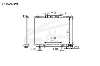 Радиатор TOYOTA PICNIC 1996-2001 (CXM10) (3CT) 
Бренд: TONGSHI PL16AT