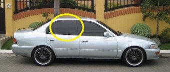 Стекло боковое TOYOTA SPRINTER 1991-1995 (#E10#) 4d sed RD/RH 
Бренд: BSG