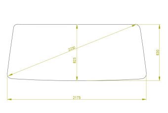 Стекло лобовое IVECO EUROTECH 1991- (2175*830) молдинг, 
Бренд: BENSON с синей полосой