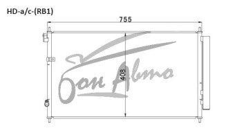 Радиатор кондиционера HONDA ODYSSEY 2003-2008 (RB1-2) 
Бренд: TONGSHI AL16