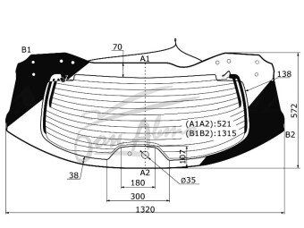 Стекло заднее с обогревом TOYOTA HIGHLANDER 2013-2019 (XU50) 12 отверстий 
Бренд: BENSON Тонированное